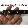 Ruban œillet Cuir Vinyle Brillant Noir A Coudre Pour Agrafage Et Serrage