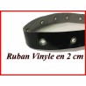 Ruban œillet Cuir Vinyle Brillant Noir A Coudre Pour Agrafage Et Serrage