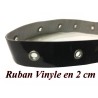 Ruban œillet Cuir Vinyle Brillant Noir A Coudre Pour Agrafage Et Serrage