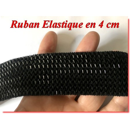 Galon Ruban Elastique En 40 mm Noir, Pour Lingerie, Et Customisations.