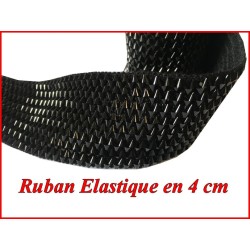 Galon Ruban Elastique En 40 mm Noir, Pour Lingerie, Et Customisations.