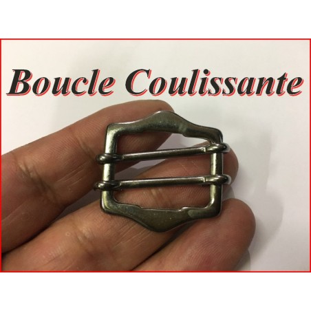 Boucle coullissante en 2.5 cm métal colori, canon de fusil, à coudre.