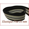 Elastique Plat Au Mètre en 20 mm A Rayure Rouge Et Noir  Pour La Couture.