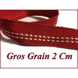 Ruban Gros Grain Rouge en 2 cm Fantaisie A Coudre.