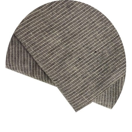 Tissu Lin-coton Chambray Gris Beige Chiné Rayé Fin - 1.40m De Large - Vente Au Mètre (30m Dispo)