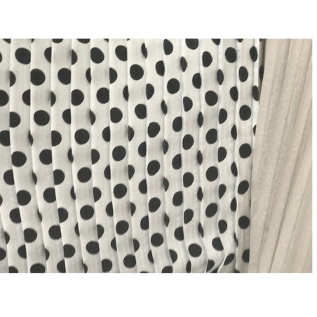 Lot De 4 Coupons De Tissu Coton à Pois Noir Sur Fond Blanc - 45 X 140 Cm Chacun, Fait En France