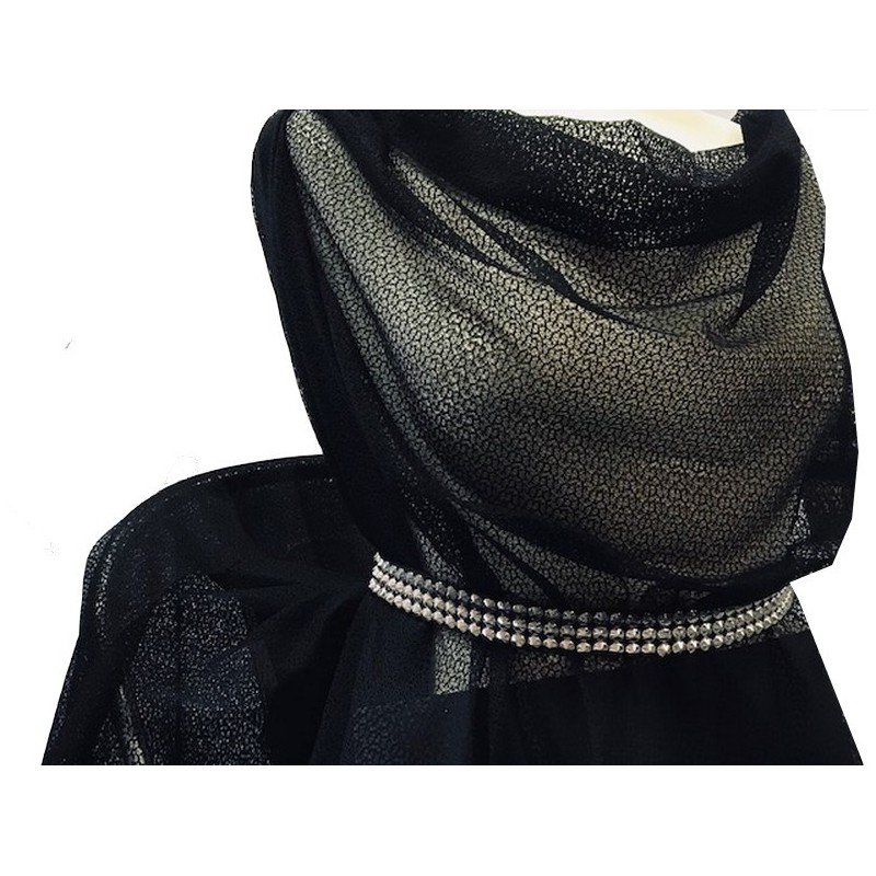 Tulle Résille Tissé Imprimé Lycra Elastique Noir Au Mètre  Pour Lingerie, Justaucorps.