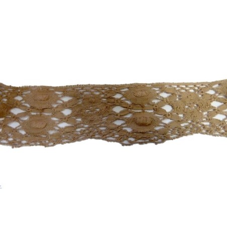 Ruban Dentelle Macramé Sweet Trims - Largeur 11 Cm, Modèle Floral, Vendu Au Mètre