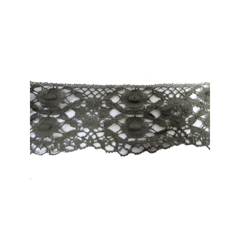 Dentelle élastique Fleur Kaki 25mm – Au Mètre Pour Couture Et Customisation
