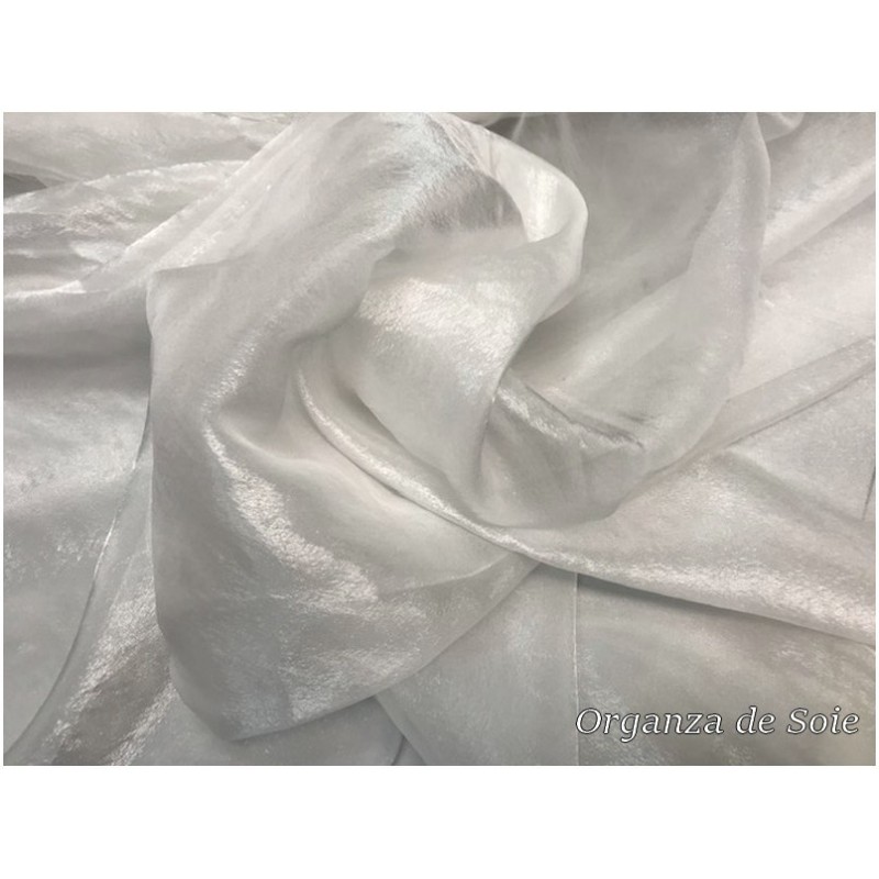 Tissu Organza De Soie Blanc Au Mètre Couture.
