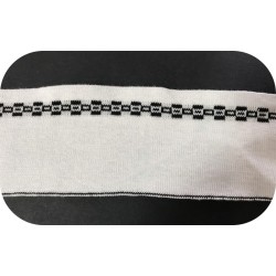 Bord-Cote En Bande de Tissu Maille Blanc Imprimé Pour Poignée Manche et cols