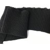 Bord-Cote En Bande Large en Tissu Maille Noir Pour Poignée Manche et cols