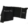 Bord-Cote En Bande Large en Tissu Maille Noir Pour Poignée Manche et cols