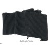 Bord-Cote En Bande Large en Tissu Maille Noir Pour Poignée Manche et cols