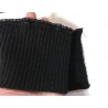 Bord-Cote En Bande Large en Tissu Maille Noir Pour Poignée Manche et cols