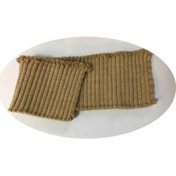 Bord-Cote En Bande Large en Tissu Maille Beige Pour Poignée Manche et cols