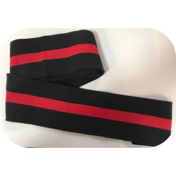 Bord-Cote En Bande de Tissu Maille Noir et Rouge à coudre Pour Poignée Manche et cols