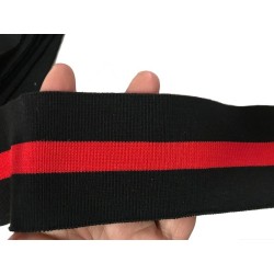 Bord-Cote En Bande de Tissu Maille Noir et Rouge à coudre Pour Poignée Manche et cols