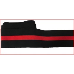 Bord-Cote En Bande de Tissu Maille Noir et Rouge à coudre Pour Poignée Manche et cols