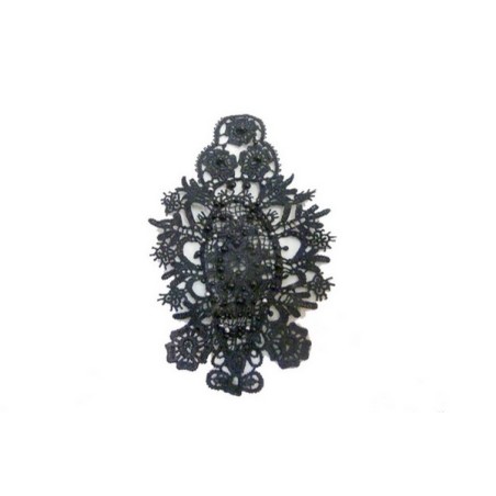 2 Pièces Patch Dentelle Florale Avec Perles & Strass Scintillant AB – Applique à Coudre Pour Couture & Décoration