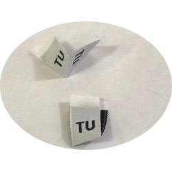 Etiquette De Vêtements Blanches " Tailles Unique " Par 100 Pièces  Découpées A Coudre, Contexture Pour Confection.