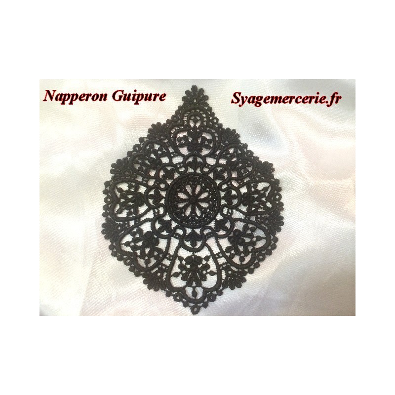 Appliques En Dentelle Et Brodé Guipure Noire - Lot De 2, Taille XL, Pour Décoration Mariage Et Vêtements