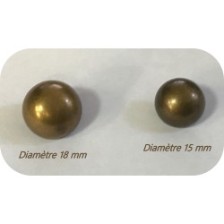 Bouton Demi-Boule Bronze Couture en Diamètre 15 mm