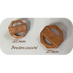 Bouton Couture Couleur Cuivre  En Taille 22 mm  A Queue Pour Fabrication De Vetements Et Décorations
