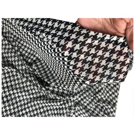 Tissu Résille Lycra Fine Impression Pied de Poule Couture au Mètre