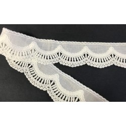 "Broderie anglaise en 5 cm Ecru : Décorez et personnalisez avec élégance à prix doux !"