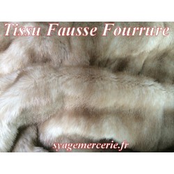 Tissu Fourrure au Mètre Imitation Beige