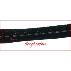 Ruban Sergé Coton Noir En 10 mm A point Cellier Coudre Pour Loisirs Créatifs Et Décorations.