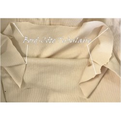 Tissu Bord-Côte Tubulaire en jersey coton beige au mètre