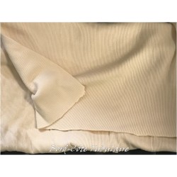 Tissu Bord-Côte Tubulaire en jersey coton beige au mètre