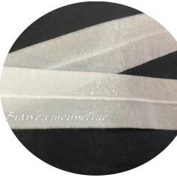 Biais Lycra en mousseline blanc, ruban pré-plié extensible pour Lingerie Et Customisations de vêtements Elasthanne