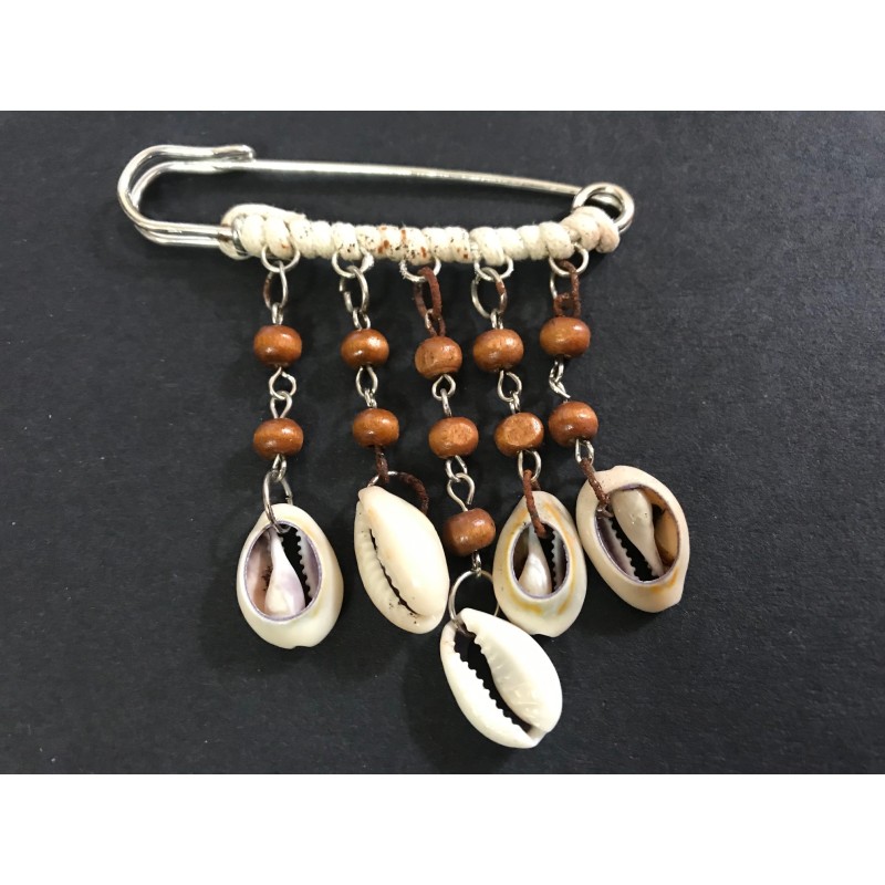 50 Broches  Pour Femme En Epingle à Nourrice Argent Orné de coquillages et de perles en bois Pour La Décorations.