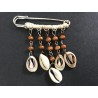 50 Broches  Pour Femme En Epingle à Nourrice Argent Orné de coquillages et de perles en bois Pour La Décorations.