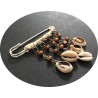 50 Broches  Pour Femme En Epingle à Nourrice Argent Orné de coquillages et de perles en bois Pour La Décorations.