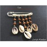 50 Broches  Pour Femme En Epingle à Nourrice Argent Orné de coquillages et de perles en bois Pour La Décorations.
