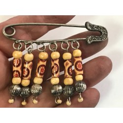50 Broches  Pour Femme En Epingle à Nourrice Argent Orné de perles en bois et perles argentés Pour La Décorations.