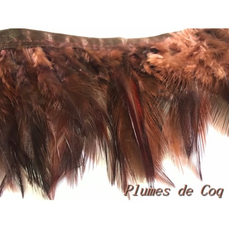 Rubans en plume de coq Marron : une touche naturelle et unique. Accessoires faits main pour sublimer vos créations