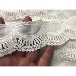 "Broderie anglaise en 5 cm Ecru : Décorez et personnalisez avec élégance à prix doux !"
