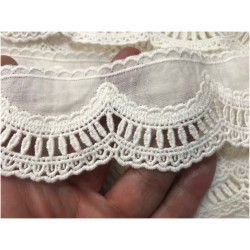 "Broderie anglaise en 5 cm Ecru : Décorez et personnalisez avec élégance à prix doux !"