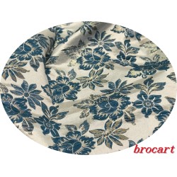 "Tissu brocart Bleu canard au mètre : L'éclat captivant des eaux cristallines pour des créations d'élégance"