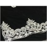 Tissu Velours noir Brodé en Fil Argent, Disponible au Mètre Couture : Raffinement Noir Étincelant