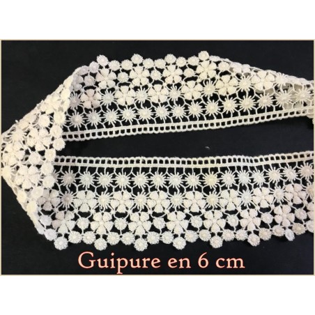 guipure en 6 cm écru au mètre : Créez avec élégance