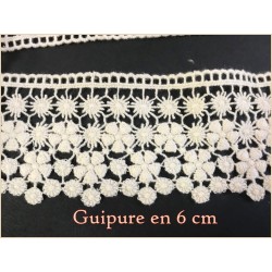guipure en 6 cm écru au mètre : Créez avec élégance
