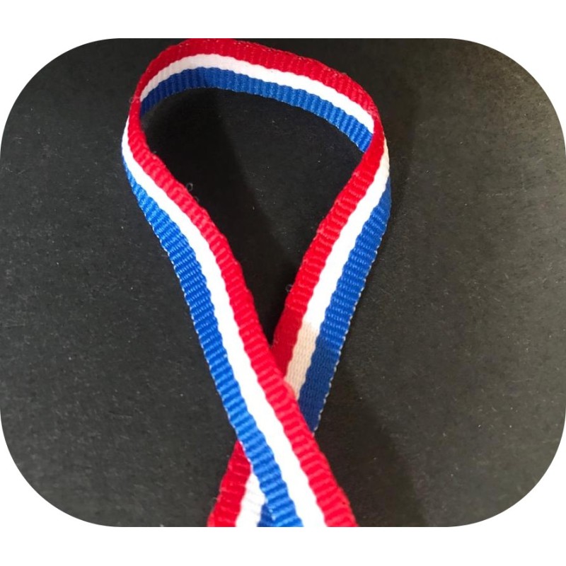 "Ruban en gros-grain bleu, blanc, rouge : L'élégance tricolore pour toutes vos créations"