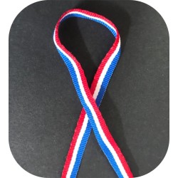"Ruban en gros-grain bleu, blanc, rouge : L'élégance tricolore pour toutes vos créations"