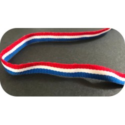 "Ruban en gros-grain bleu, blanc, rouge : L'élégance tricolore pour toutes vos créations"